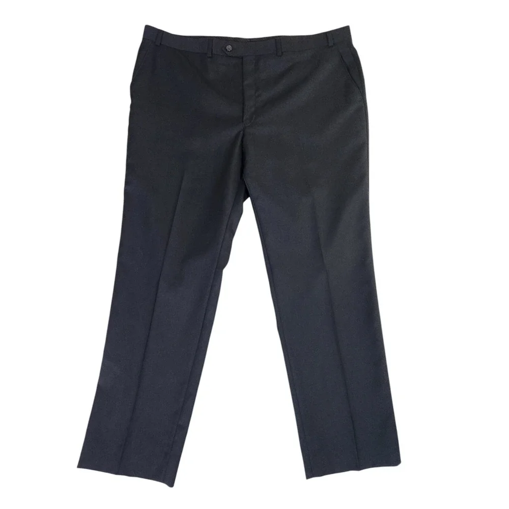Ralph Lauren Wool Dress Pants Men's Size 42x32* Black Total Comfort Flat Front
